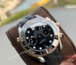 High Quality TVS Factory Replica OMEGA Seamaster Black Strap Black Face Dial Black Bezel Fashion Watch 44mm